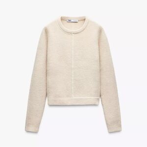 ZARA Knit Sweater with Contrasting Piping